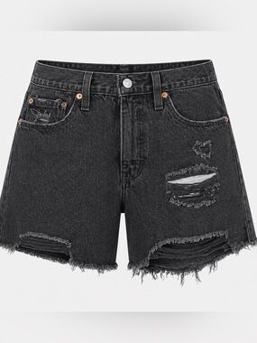Levi’s 501 Black Distressed Denim Shorts High Rise NWOT